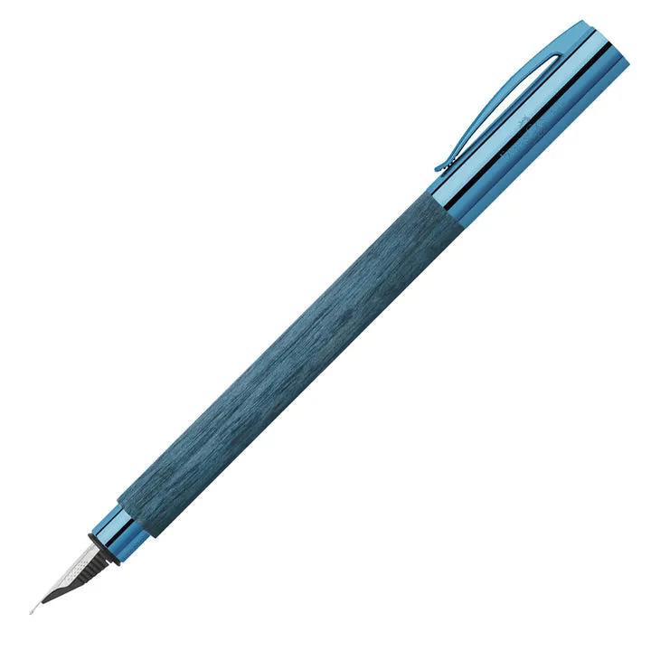 Faber-Castell Ambition Fountain Pen - Blue Wood PVD (Special Edition) F