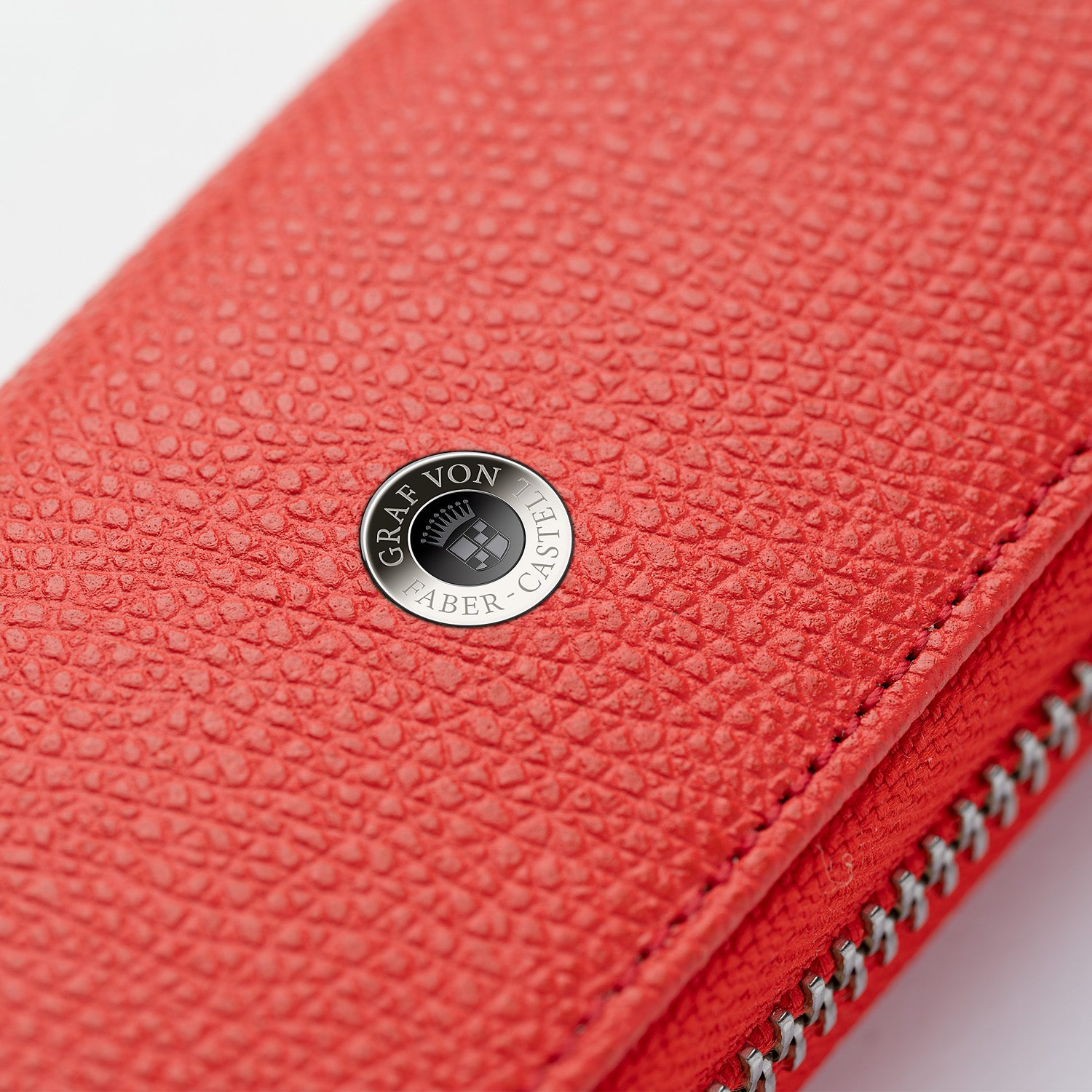 Graf Von Faber-Castell Epsom Leather 2 Pen Holder with Zip - India Red