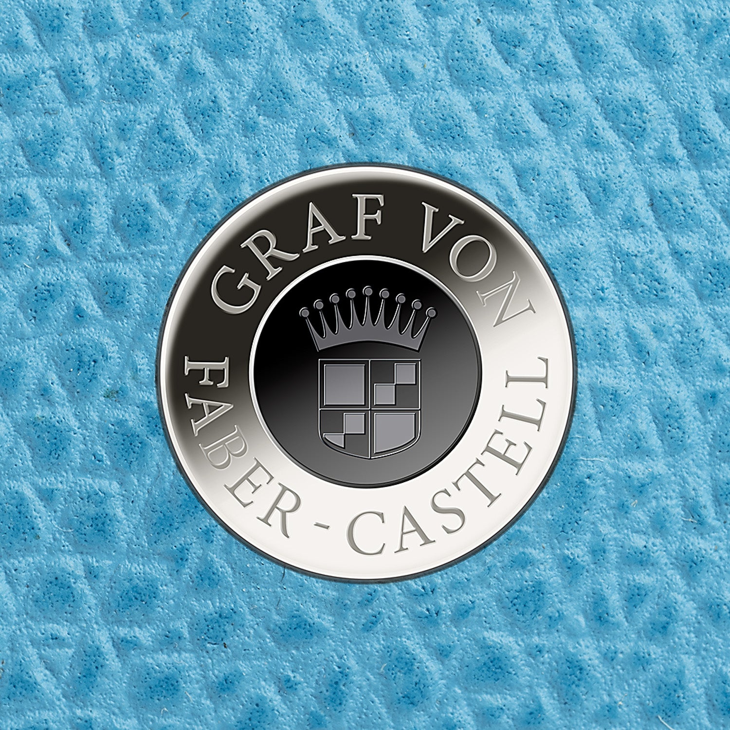 Graf Von Faber-Castell Epsom Leather 2 Pen Holder with Zip - Gulf Blue