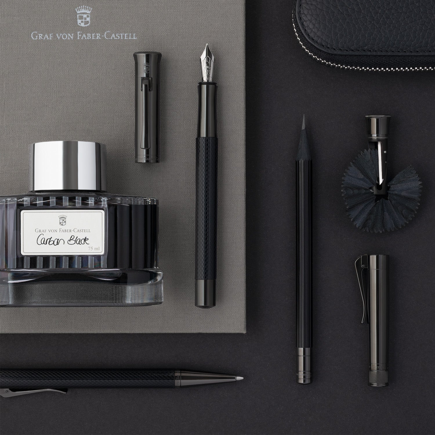 Graf Von Faber-Castell Guilloche Ball Pen - Black Edition