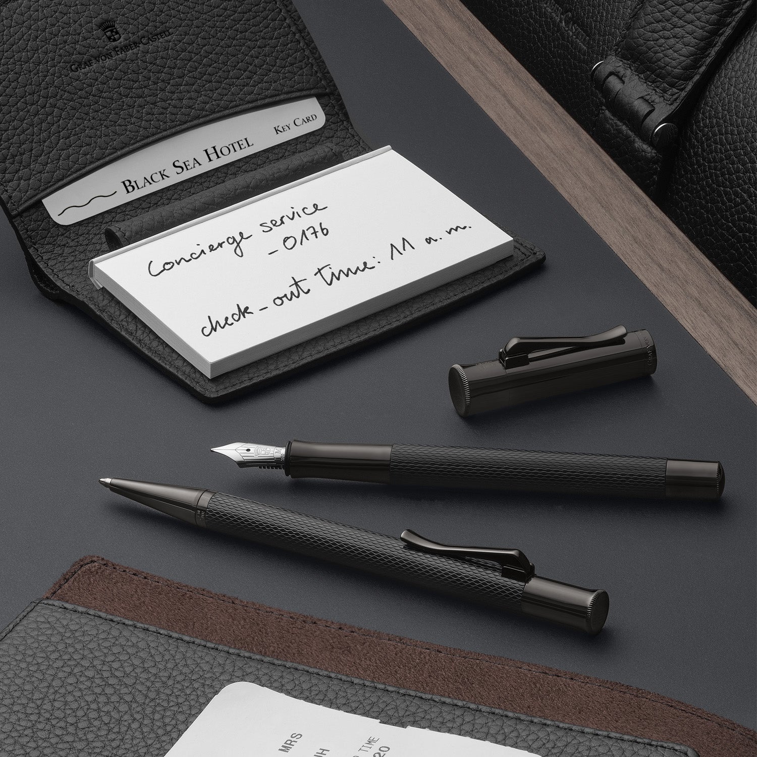 Graf Von Faber-Castell Guilloche Ball Pen - Black Edition