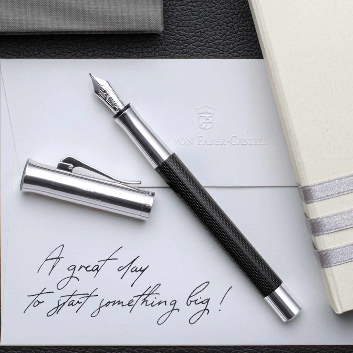 Graf Von Faber-Castell Guilloche Fountain Pen - Black B