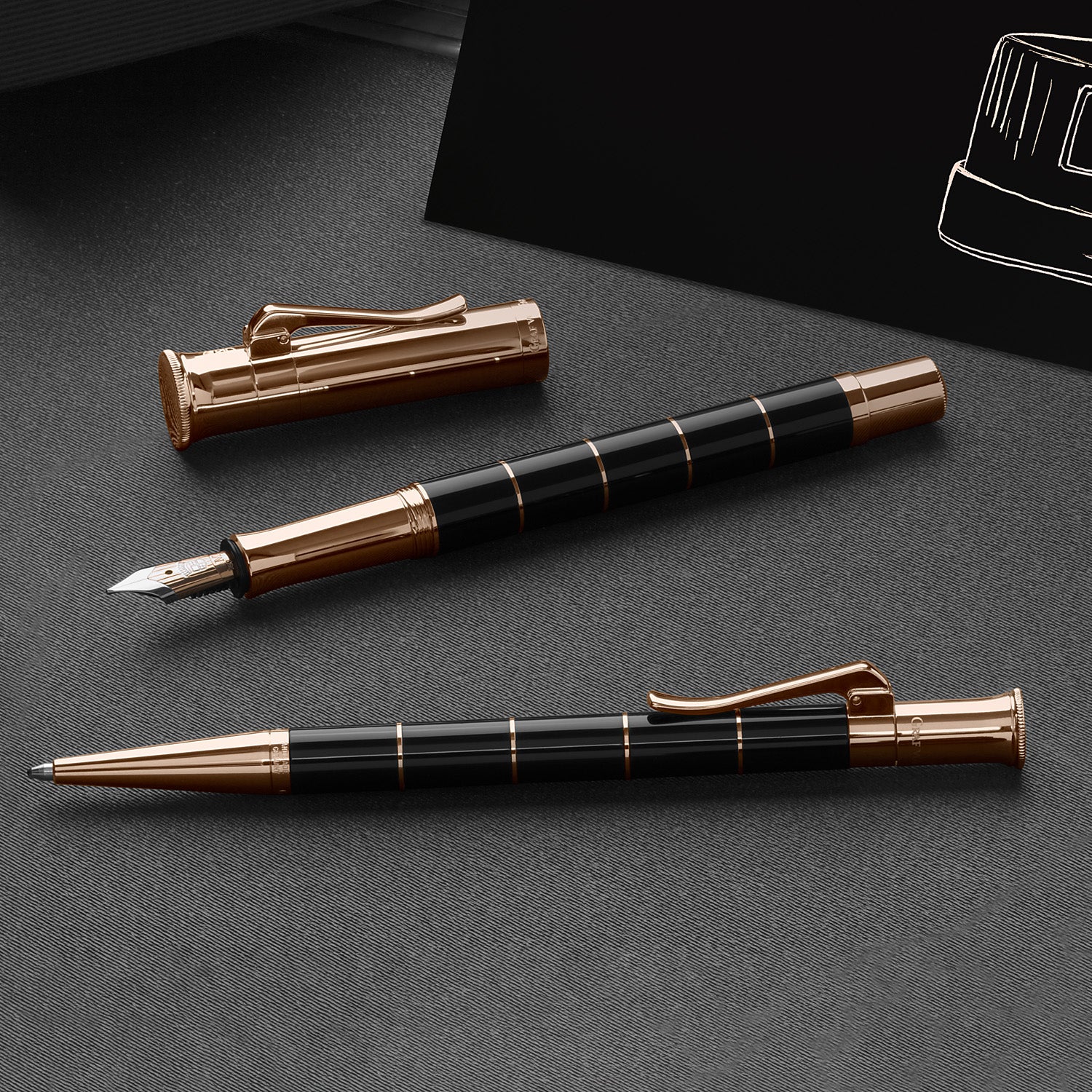Graf Von Faber-Castell Classic Anello Fountain Pen - Rosegold B