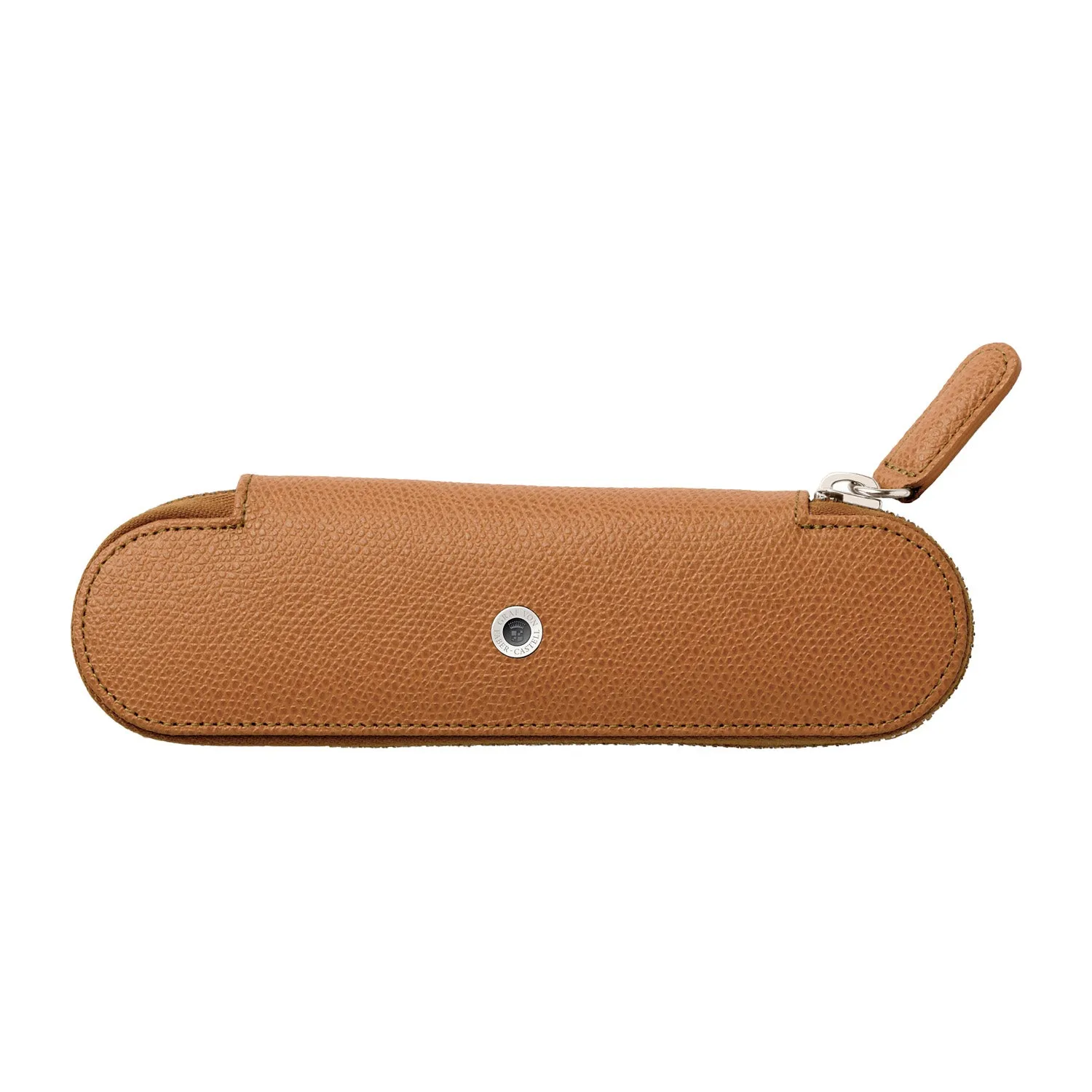 Graf Von Faber-Castell Epsom Leather 2 Pen Holder with Zip - Cognac