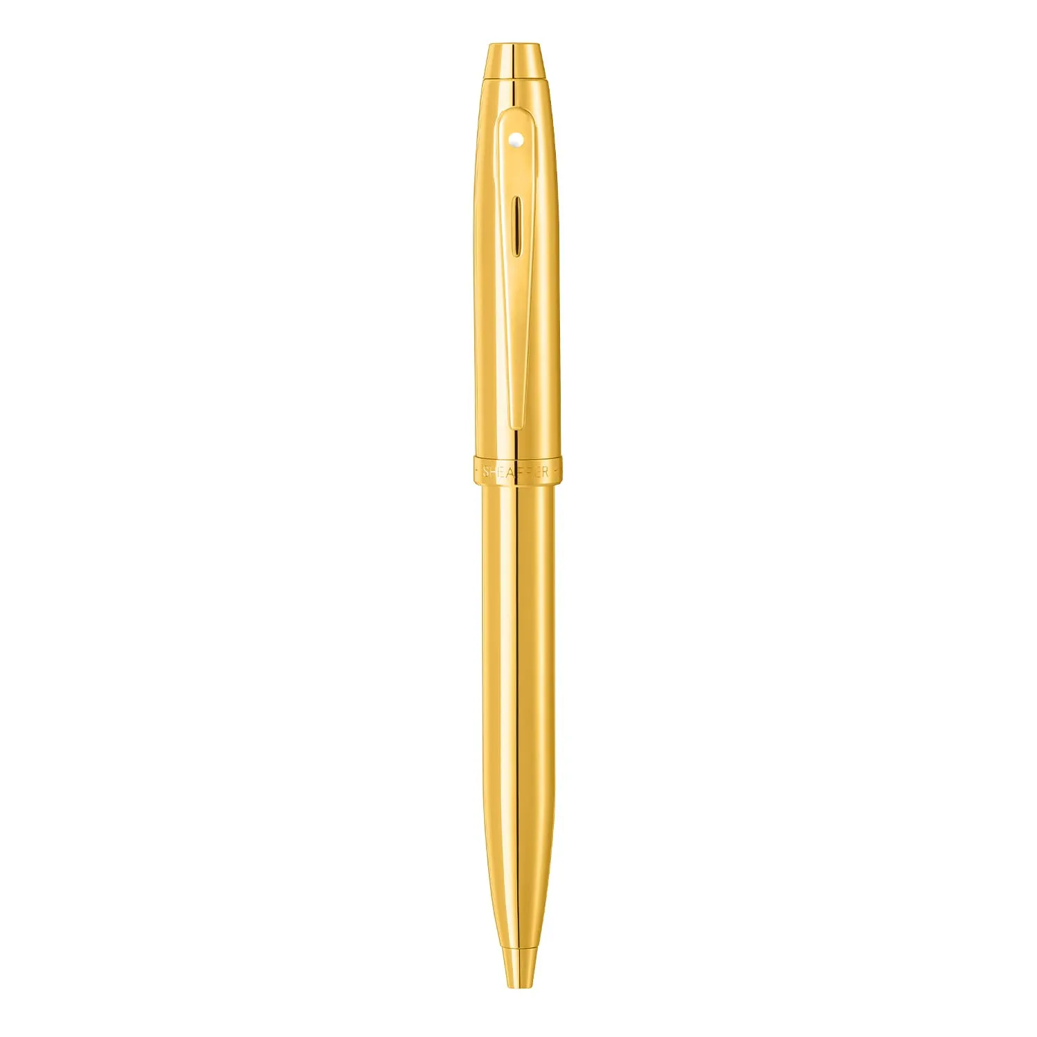 Sheaffer 100 9372 Glossy PVD Gold Ballpoint Pen With PVD Gold Trim