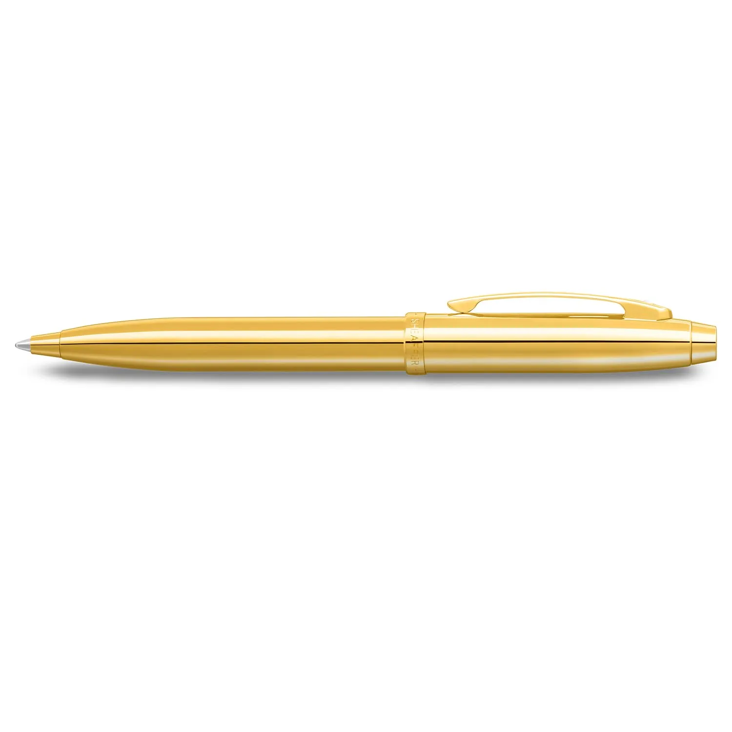 Sheaffer 100 9372 Glossy PVD Gold Ballpoint Pen With PVD Gold Trim