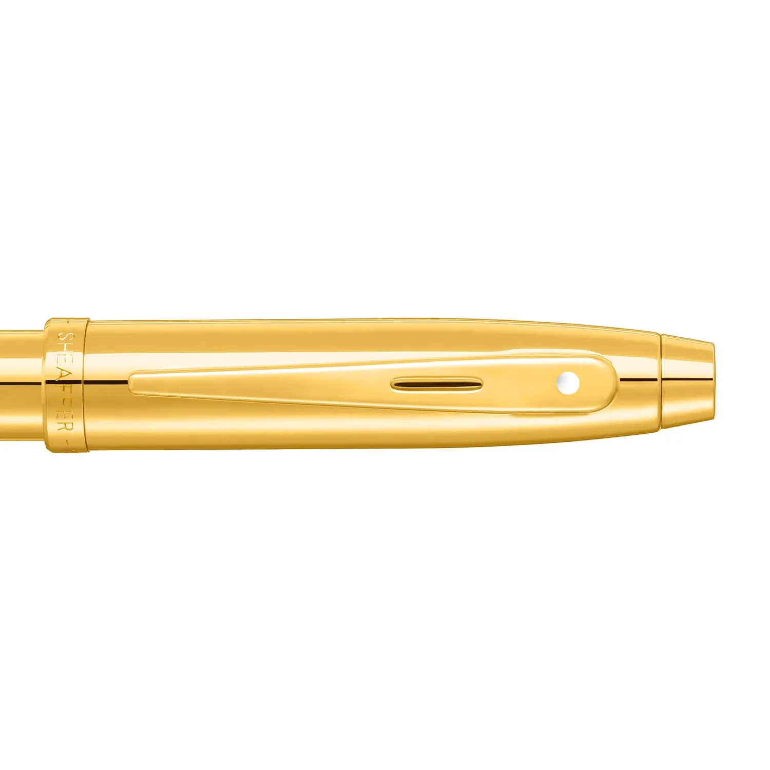 Sheaffer 100 9372 Glossy PVD Gold Ballpoint Pen With PVD Gold Trim