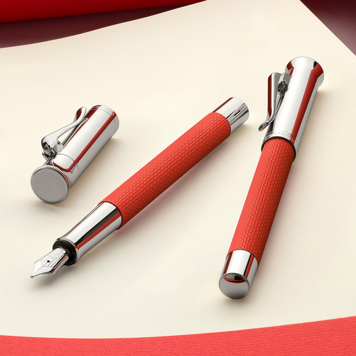 Graf Von Faber-Castell Guilloche Fountain Pen - India Red B