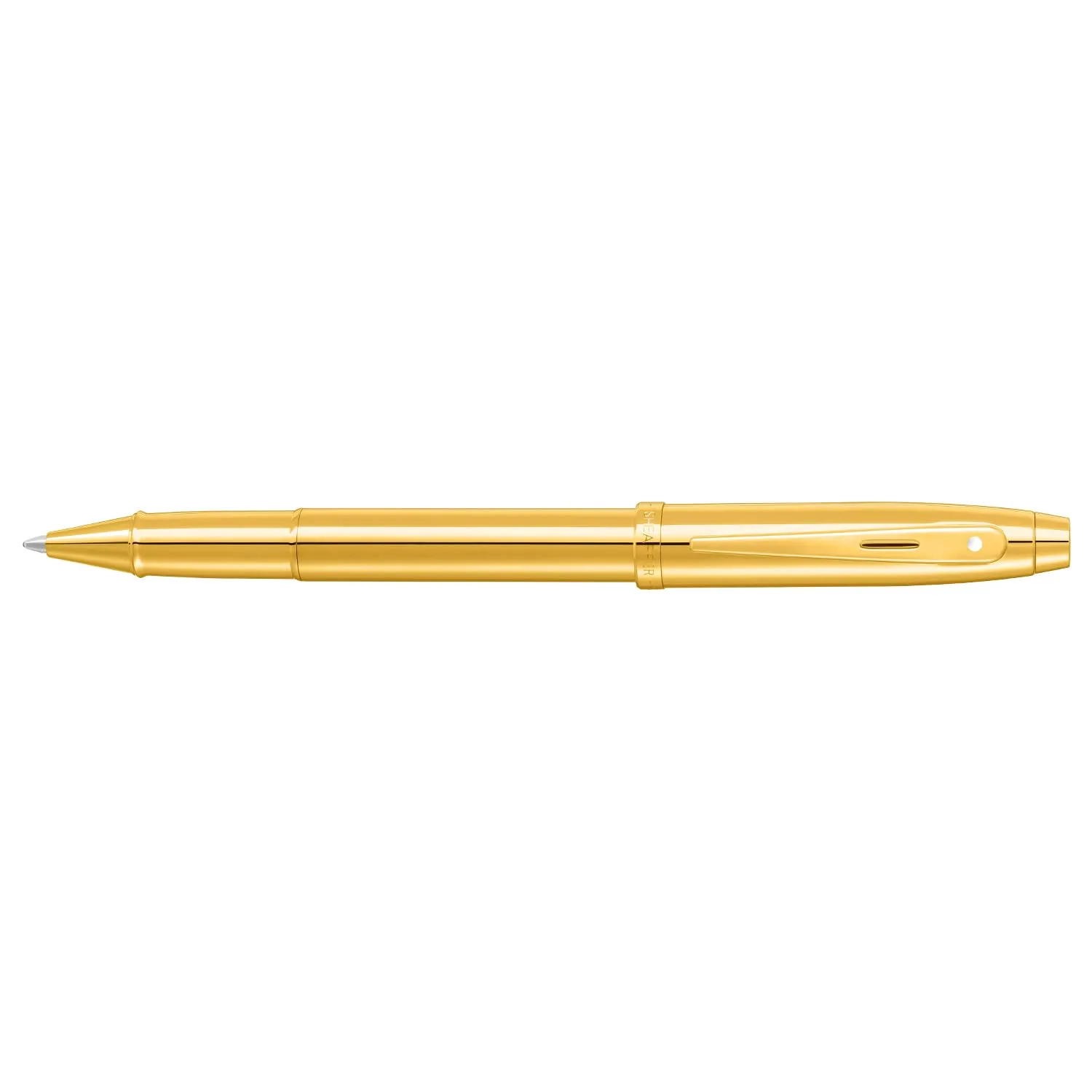 Sheaffer 100 9372 Glossy PVD Gold Rollerball Pen With PVD Gold Trim