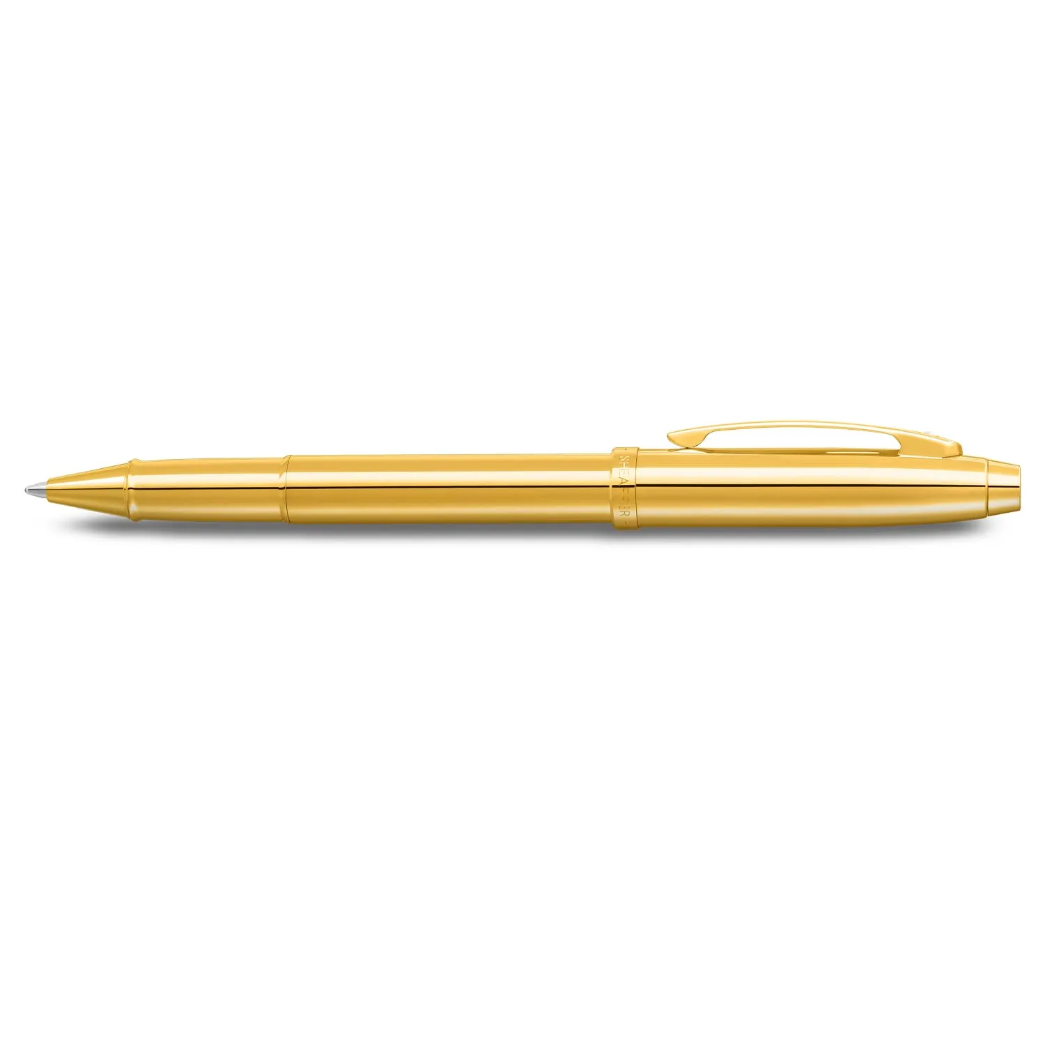 Sheaffer 100 9372 Glossy PVD Gold Rollerball Pen With PVD Gold Trim