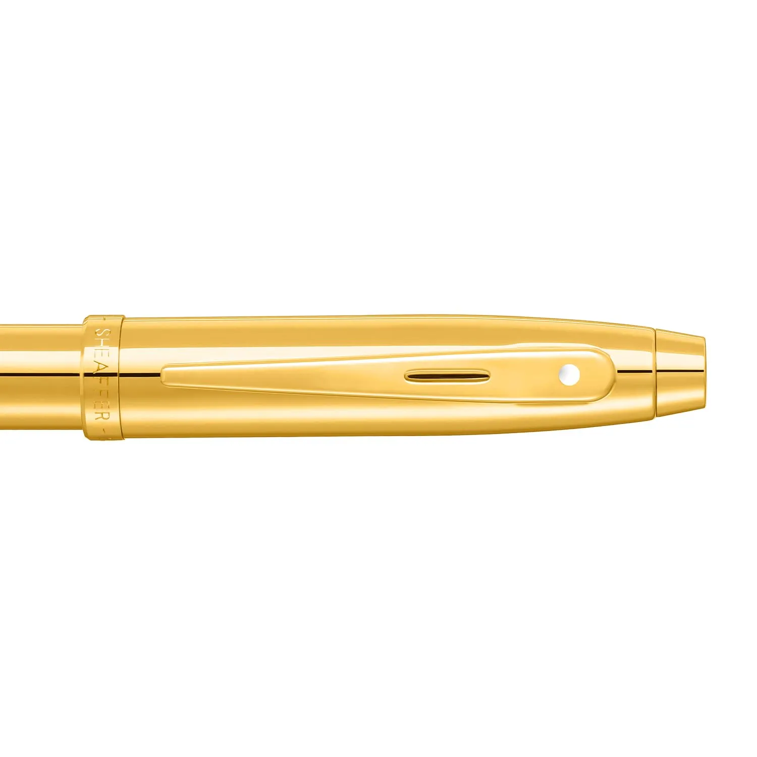 Sheaffer 100 9372 Glossy PVD Gold Rollerball Pen With PVD Gold Trim