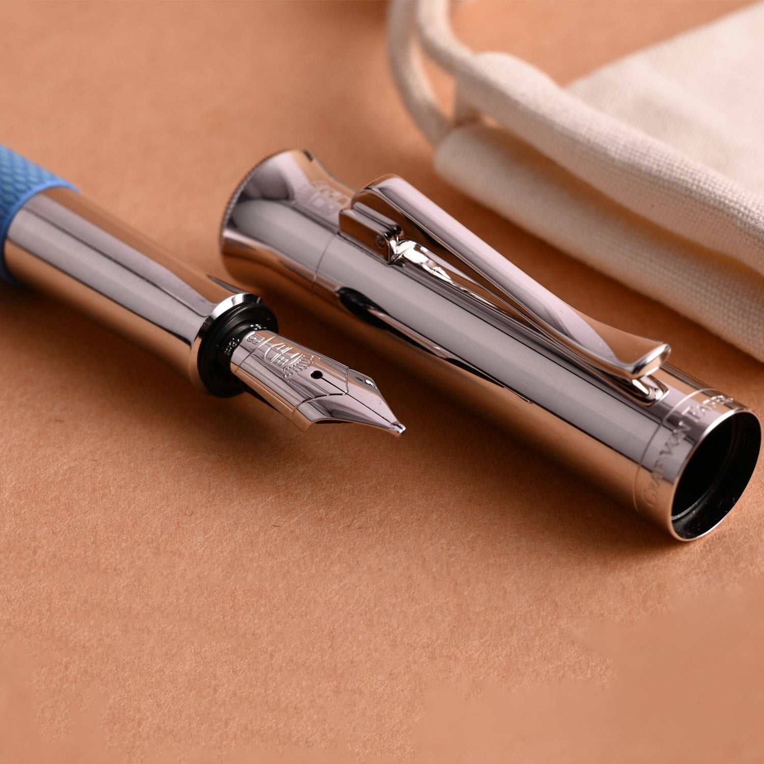 Graf Von Faber-Castell Guilloche Fountain Pen - Gulf Blue EF