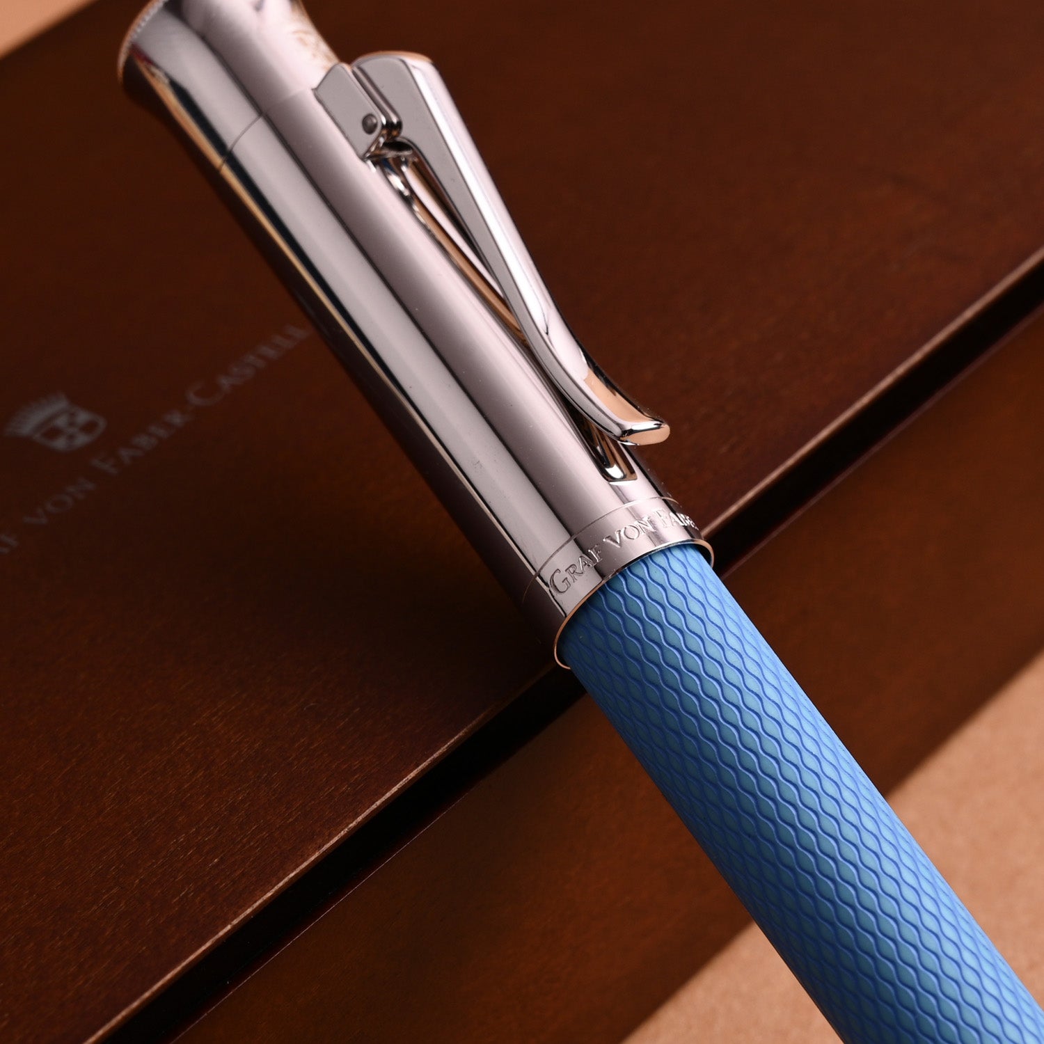 Graf Von Faber-Castell Guilloche Fountain Pen - Gulf Blue EF
