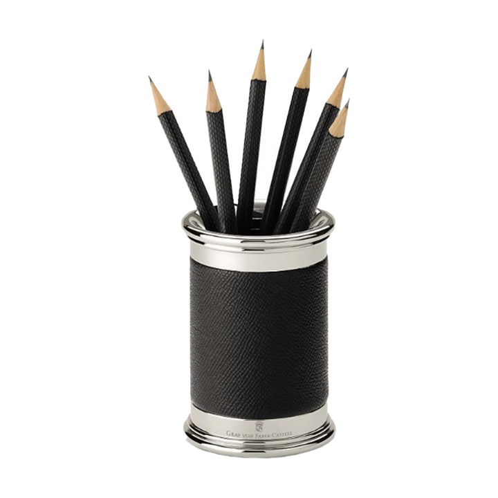 Graf Von Faber-Castell Epsom Leather Round Pen Holder - Black