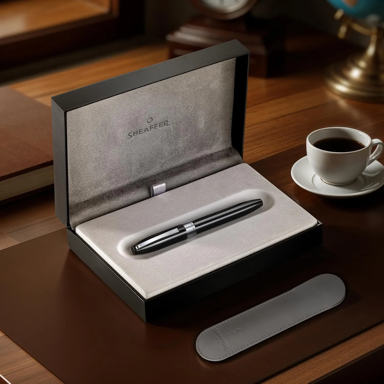 Sheaffer Legacy 9064 Glossy Black Ballpoint Pen with Chrome Plated Trims