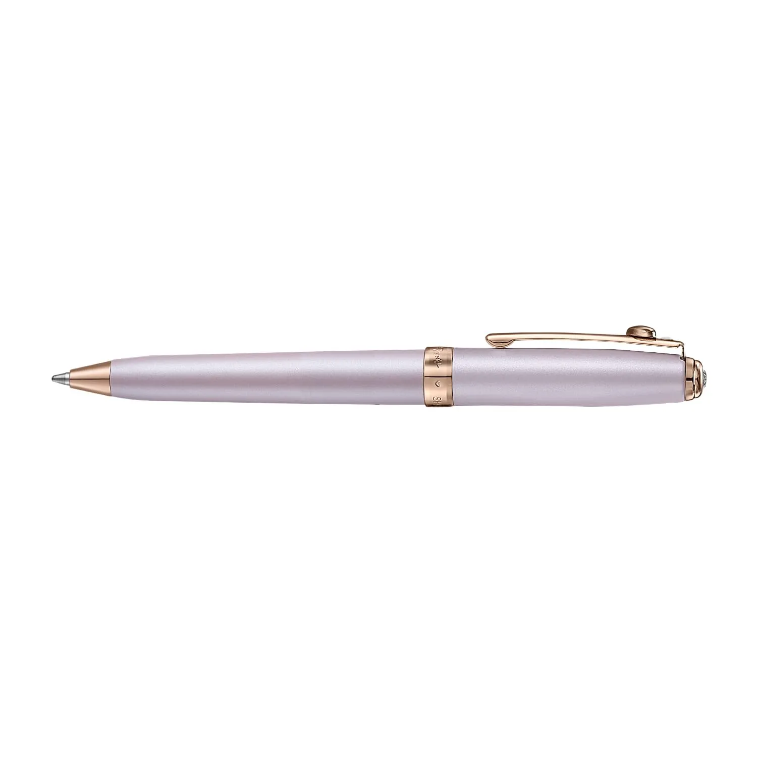 Sheaffer Emily in Paris Prelude Mini 9810 Pastel Pink Ballpoint Pen and PVD Rose Gold Trims with Heart Emblem and Crystal