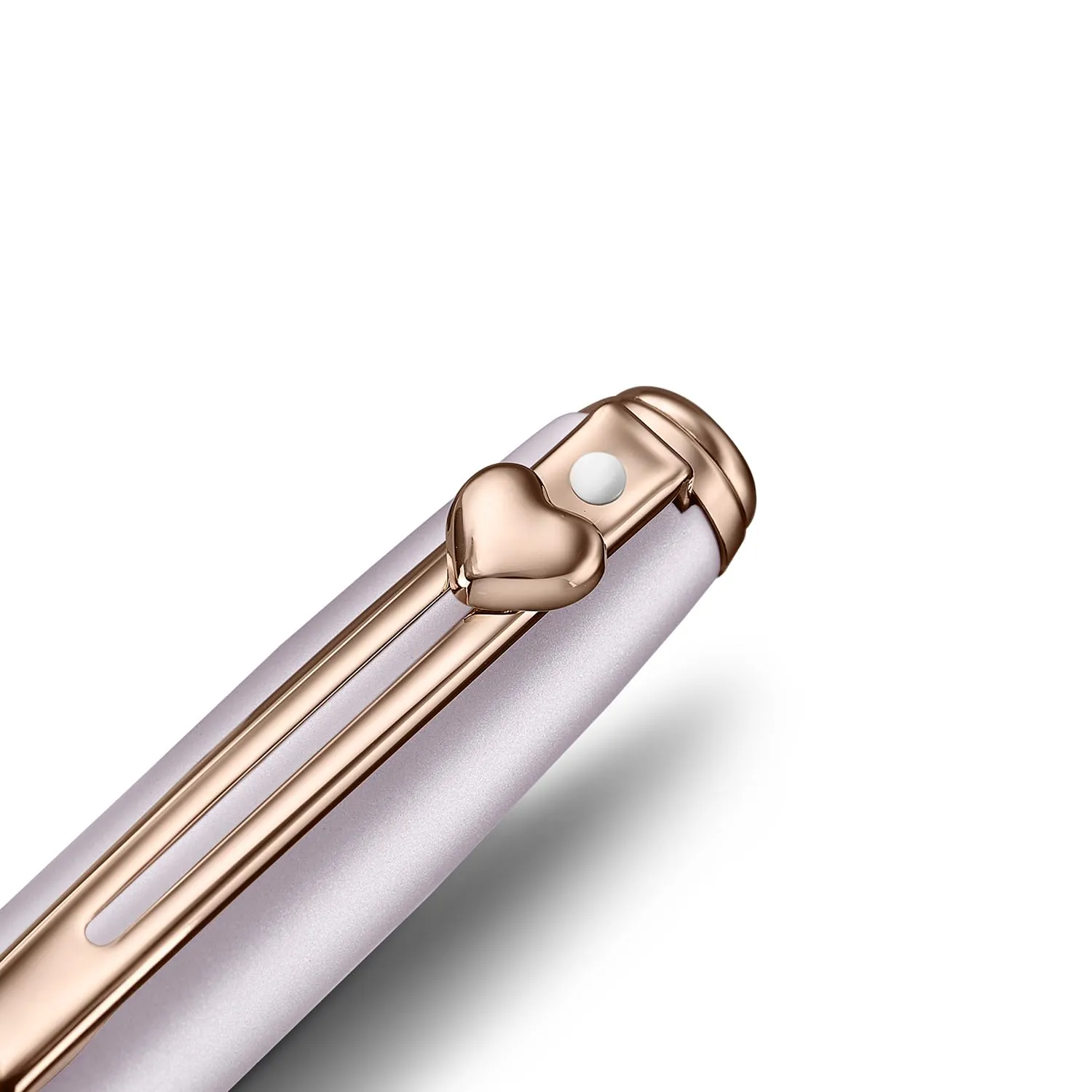 Sheaffer Emily in Paris Prelude Mini 9810 Pastel Pink Ballpoint Pen and PVD Rose Gold Trims with Heart Emblem and Crystal