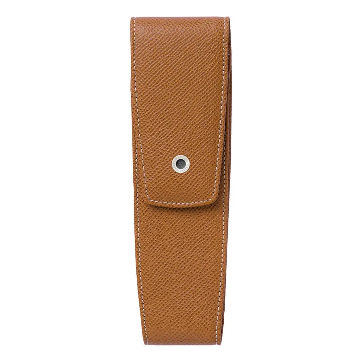 Graf Von Faber-Castell Epsom Magnetic Leather 2 Pen Holder - Cognac