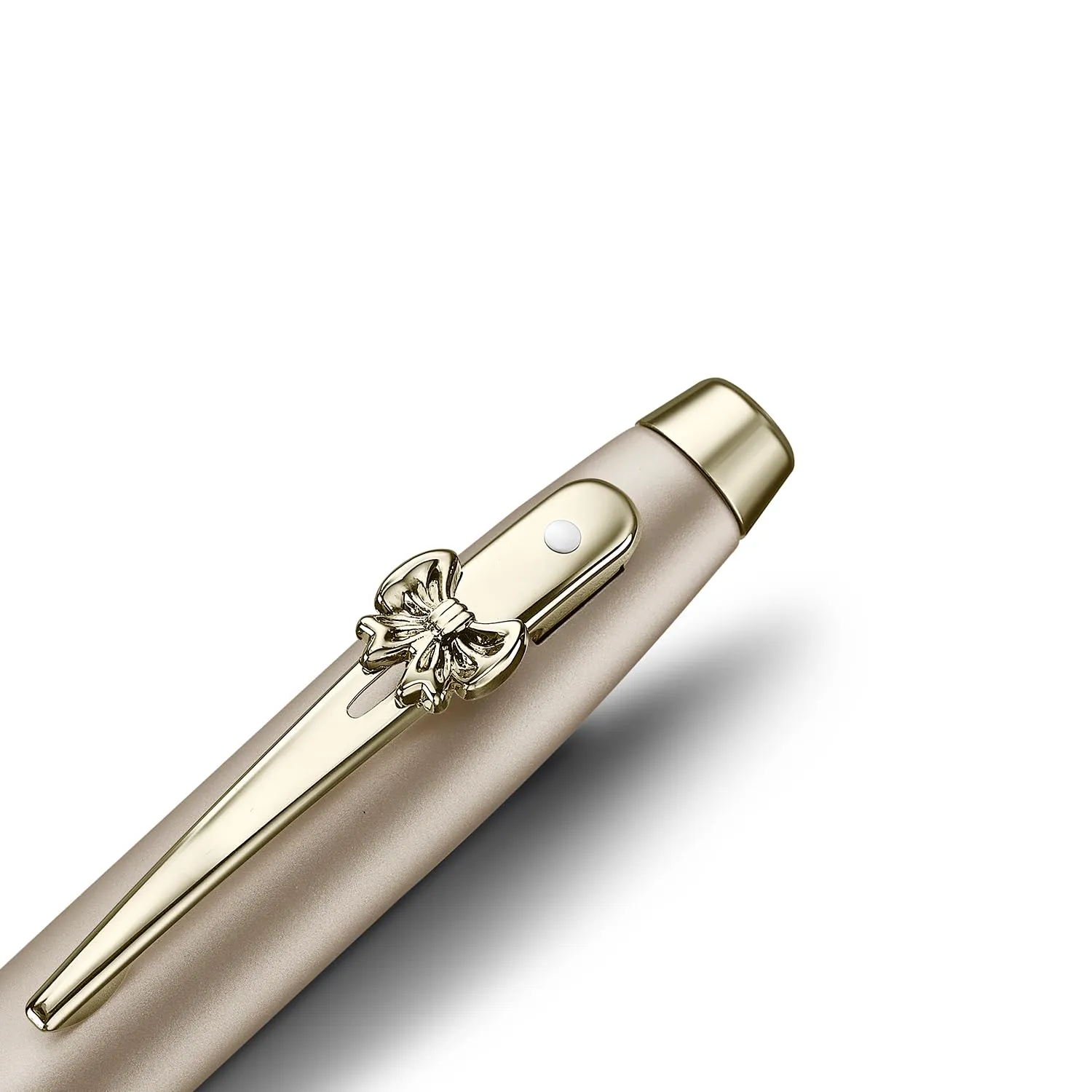 Sheaffer 100 Emily in Paris 9377 Champagne Gold Ballpoint Pen with Champagne Gold Trims and Bow-Shaped Clip Emblem