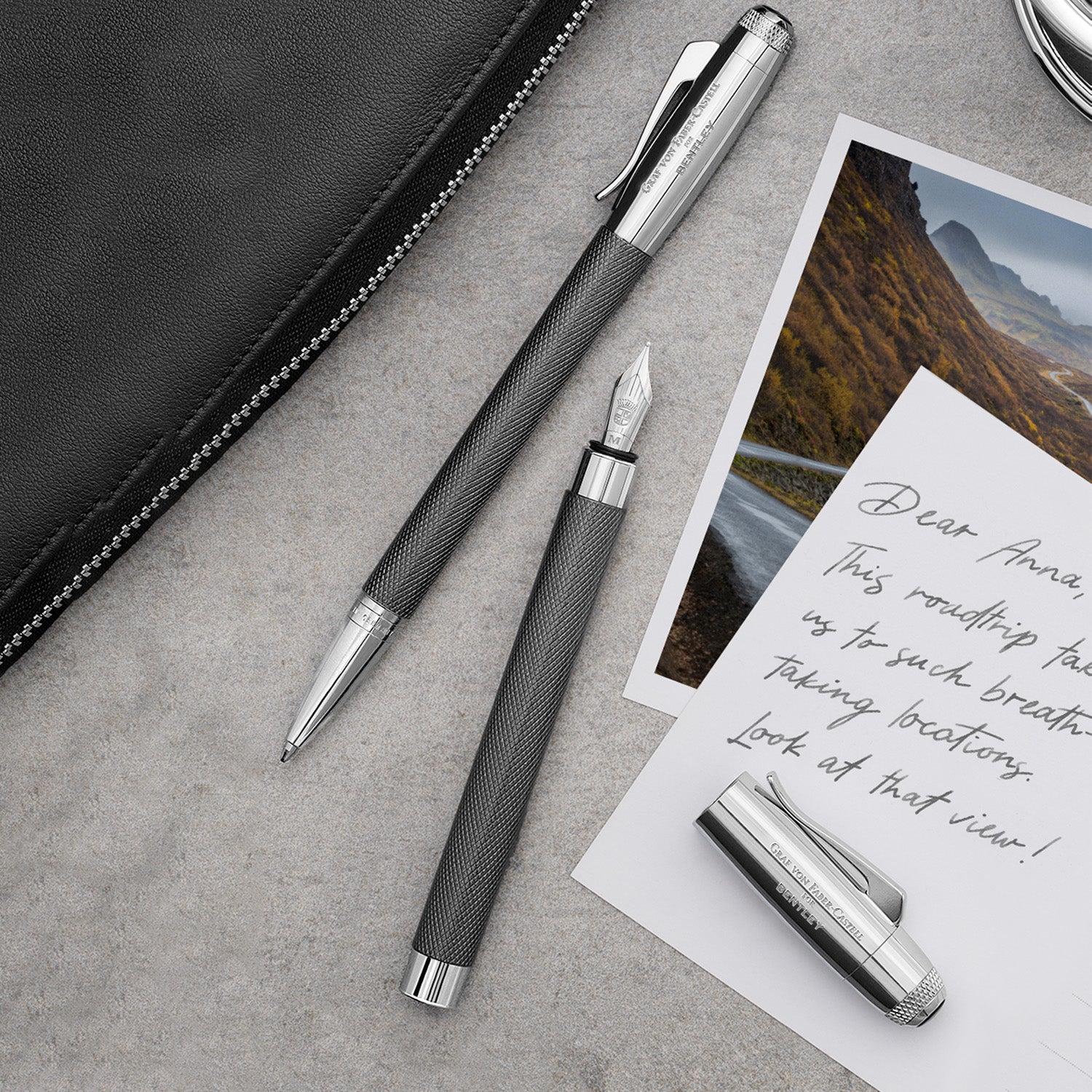 Graf Von Faber-Castell x Bentley Fountain Pen - Tungsten M