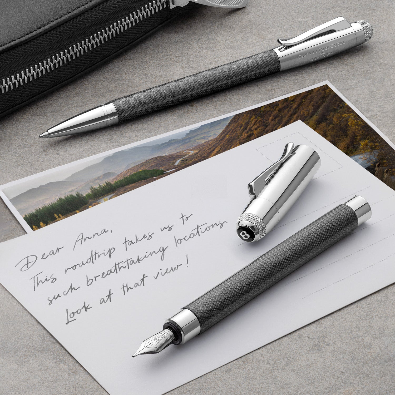 Graf Von Faber-Castell x Bentley Fountain Pen - Tungsten M