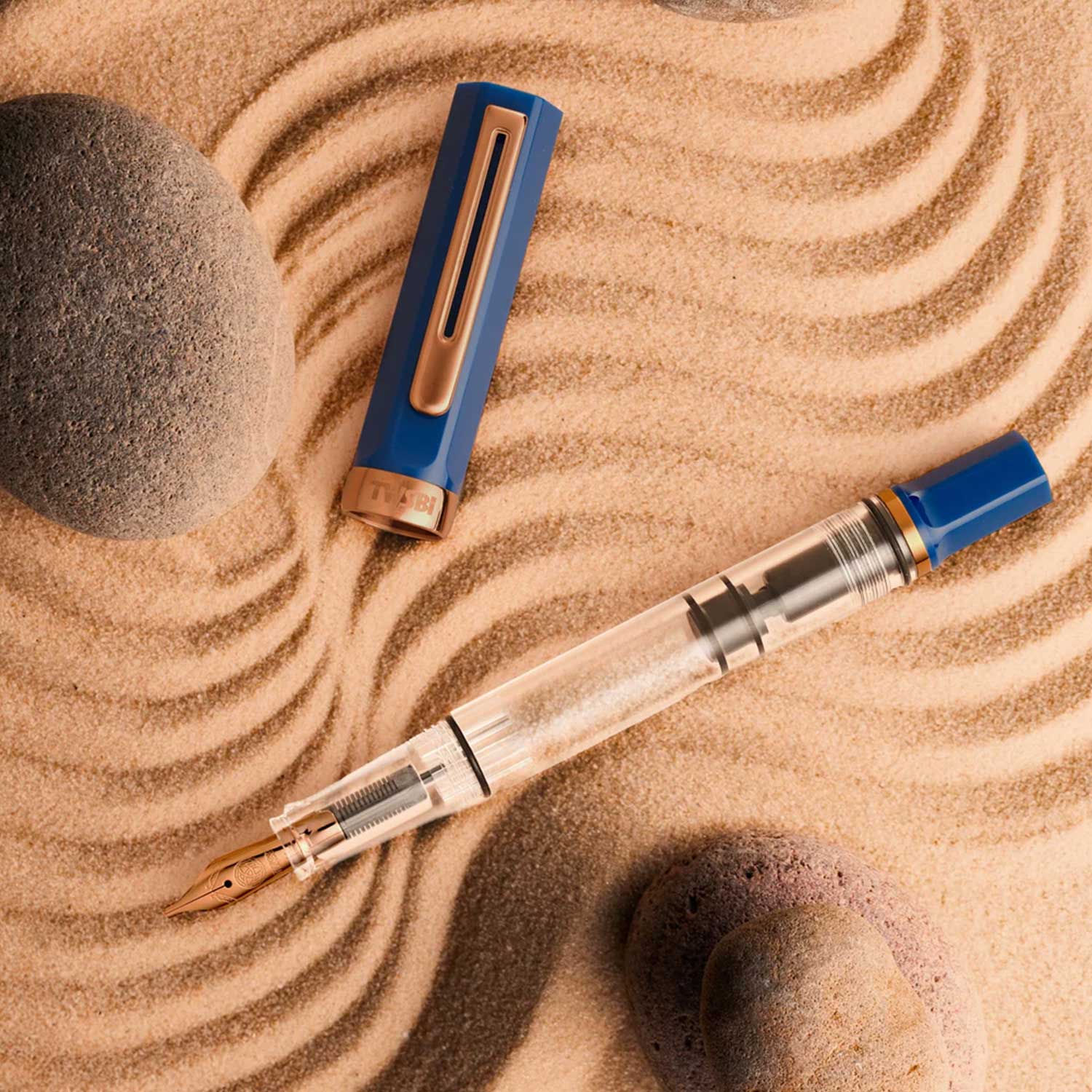 TWSBI Eco Fountain Pen In Indigo Blue With Bronze Trim Broad