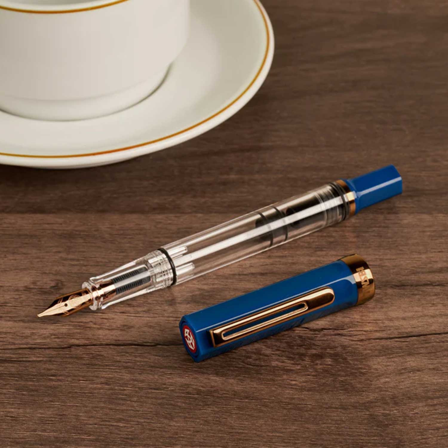 TWSBI Eco Fountain Pen In Indigo Blue With Bronze Trim Broad