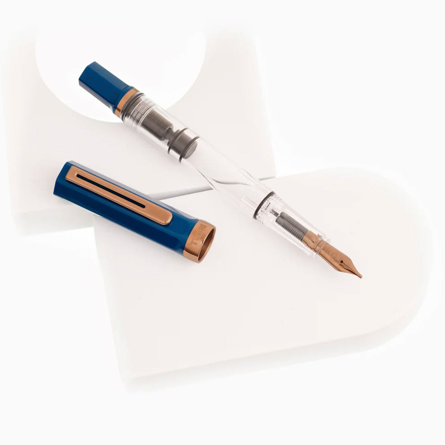 TWSBI Eco Fountain Pen In Indigo Blue With Bronze Trim Broad
