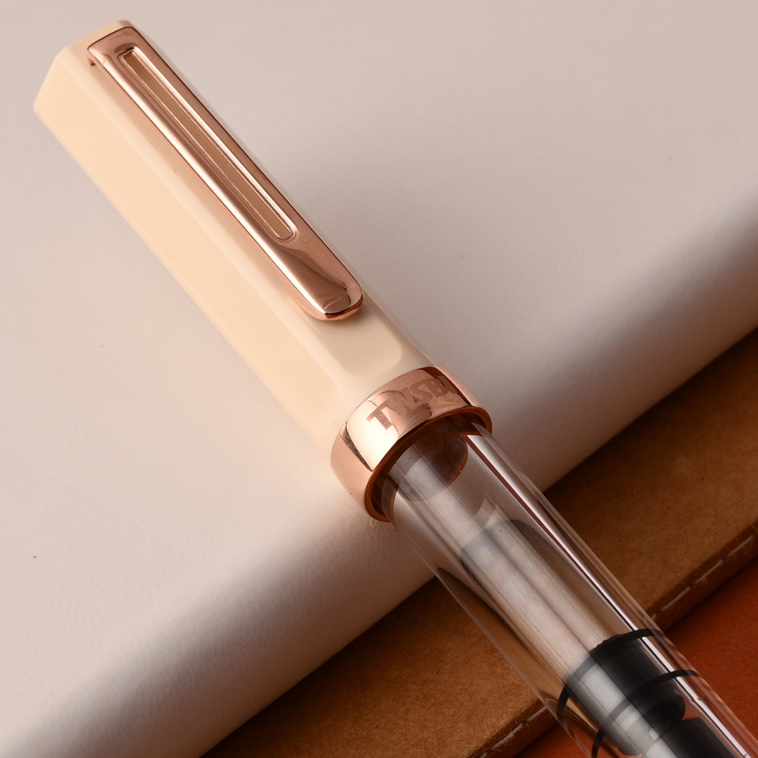 TWSBI Eco Fountain Pen In Creme With Rosegold Trim Medium