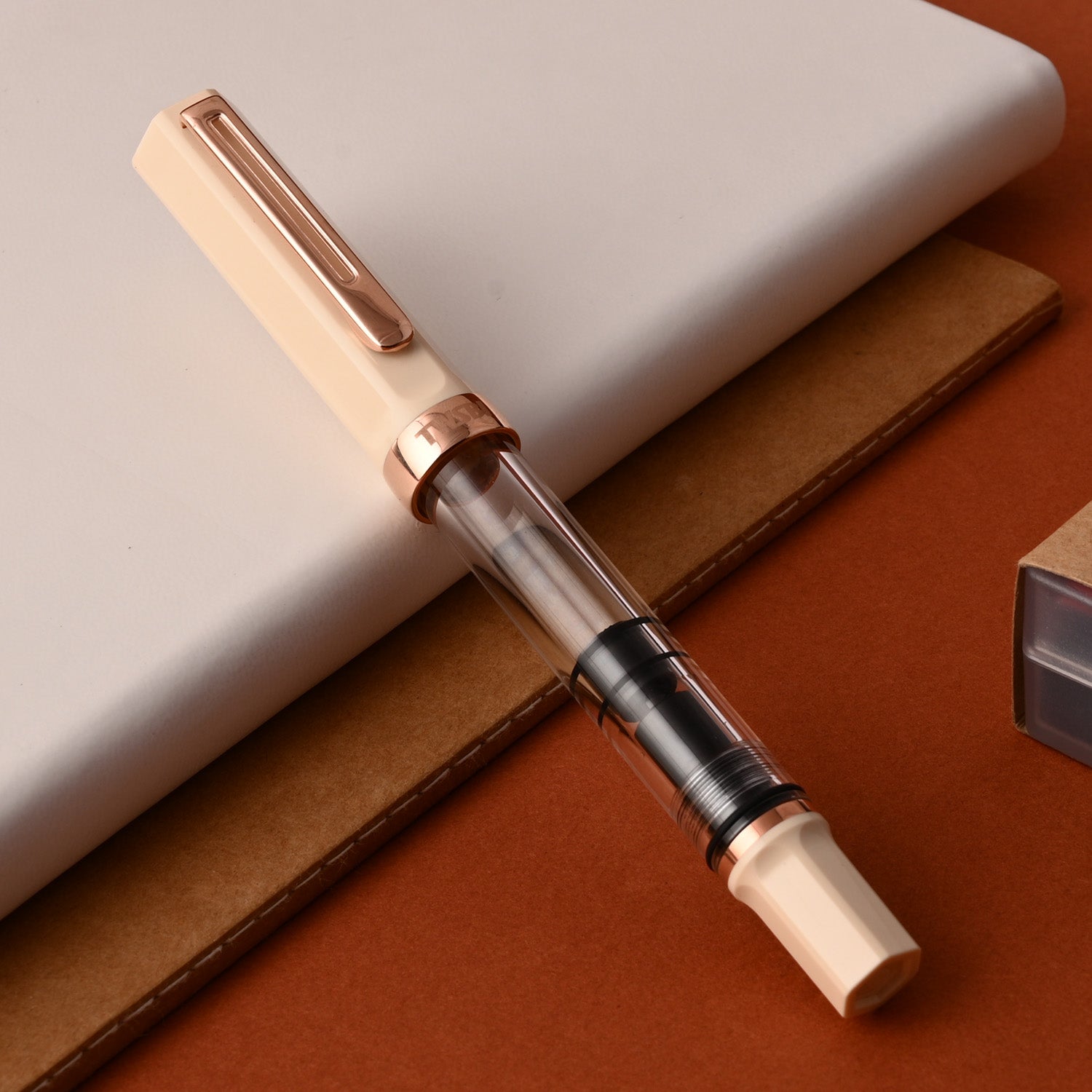 TWSBI Eco Fountain Pen In Creme With Rosegold Trim Medium