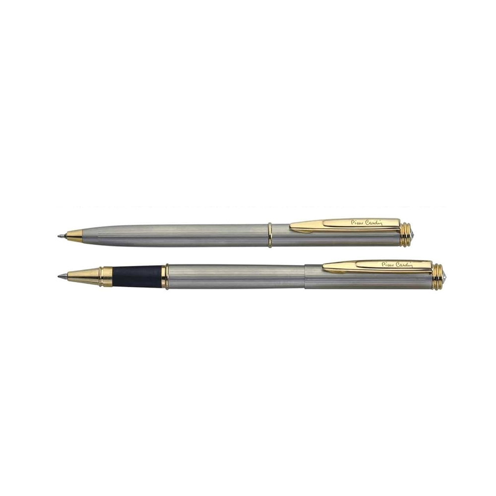 Pierre Cardin Long Champ Premium Gift Set | Luxurious Silver Finish Twist Mechanism & Roller Pen Combo | Ideal for Festive & Corporate Gifting