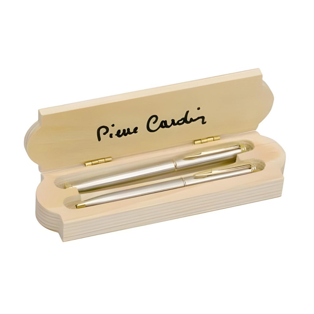 Pierre Cardin Long Champ Premium Gift Set | Luxurious Silver Finish Twist Mechanism & Roller Pen Combo | Ideal for Festive & Corporate Gifting