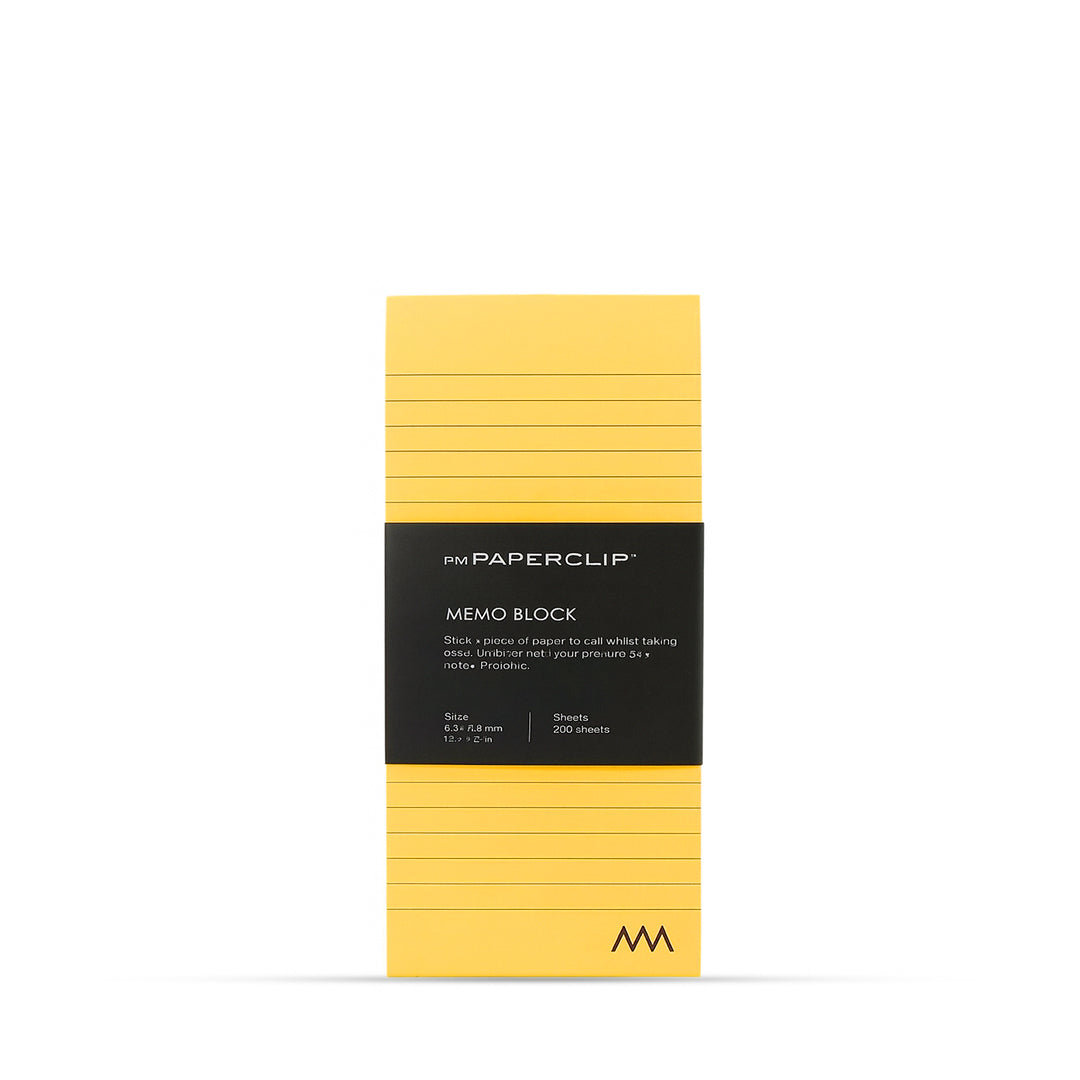 myPAPERCLIP Memo Block, Small (2.75 x 5.98 in.), Ruled, HP Yellow (MB250S-R HP Yellow)