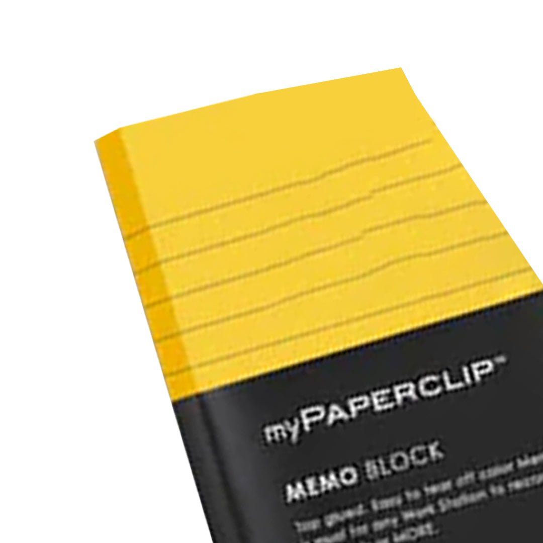 myPAPERCLIP Memo Block, Small (2.75 x 5.98 in.), Ruled, HP Yellow (MB250S-R HP Yellow)