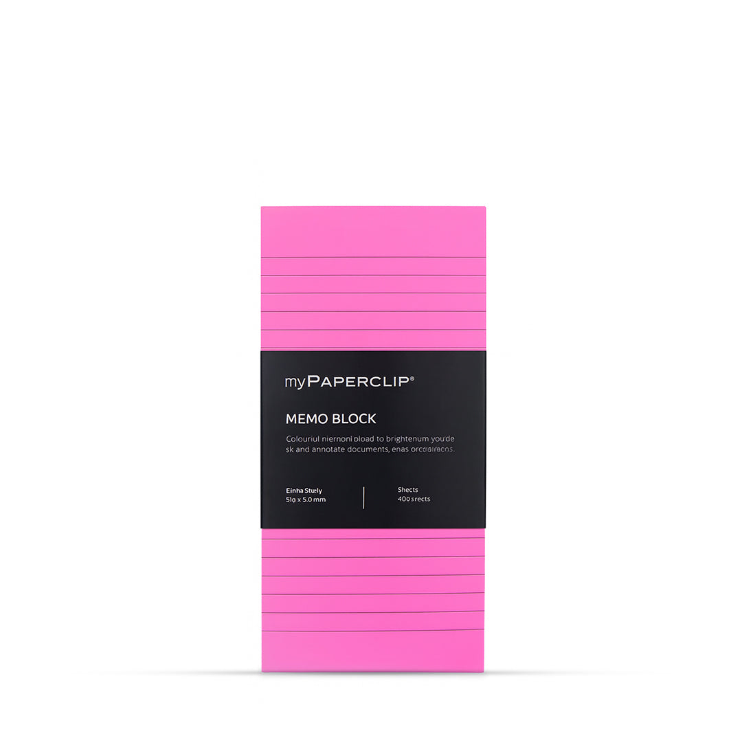 myPAPERCLIP Memo Block, A6 (4.13 x 5.83 in.), Ruled, Multicolour (MB100A6-R Multicolour)