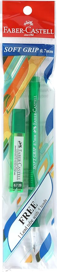 Faber-Castell Soft-Grip Mechanical Pencil - 0.7mm, Pack of 10 (Assorted)