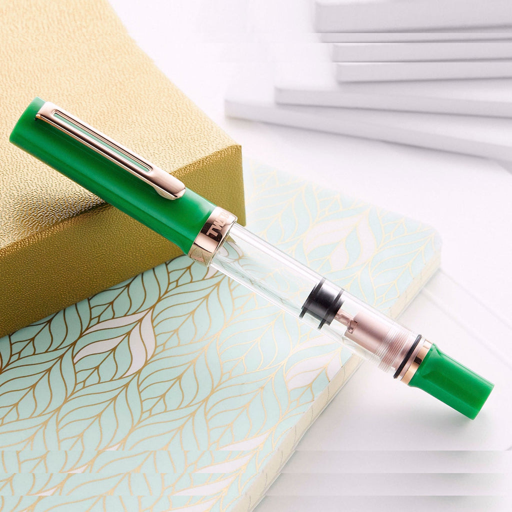 TWSBI Eco-T Fountain Pen in Royal Jade Special Edition with 18mL Midnight Blue Ink Stub 1.1