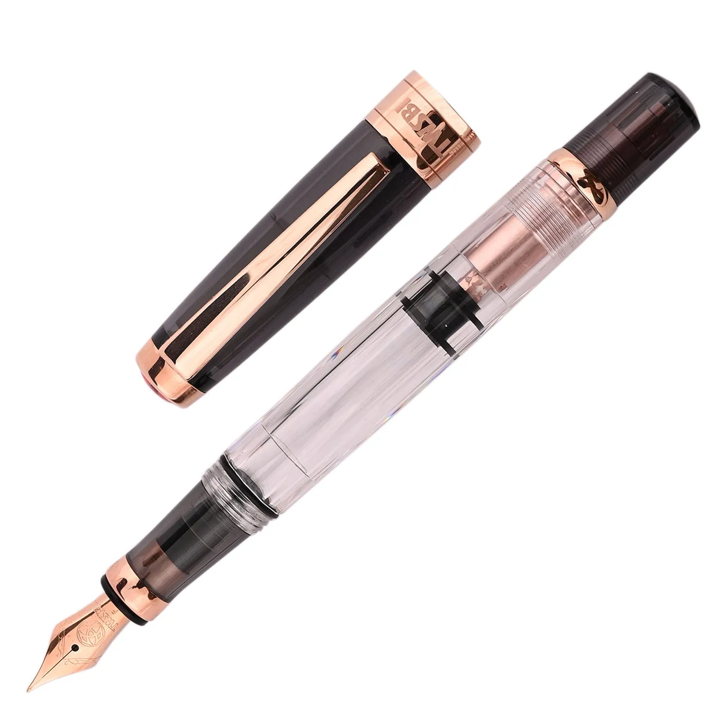 TWSBI Diamond Fountain Pen in Smoke Rose Gold Stub 1.1