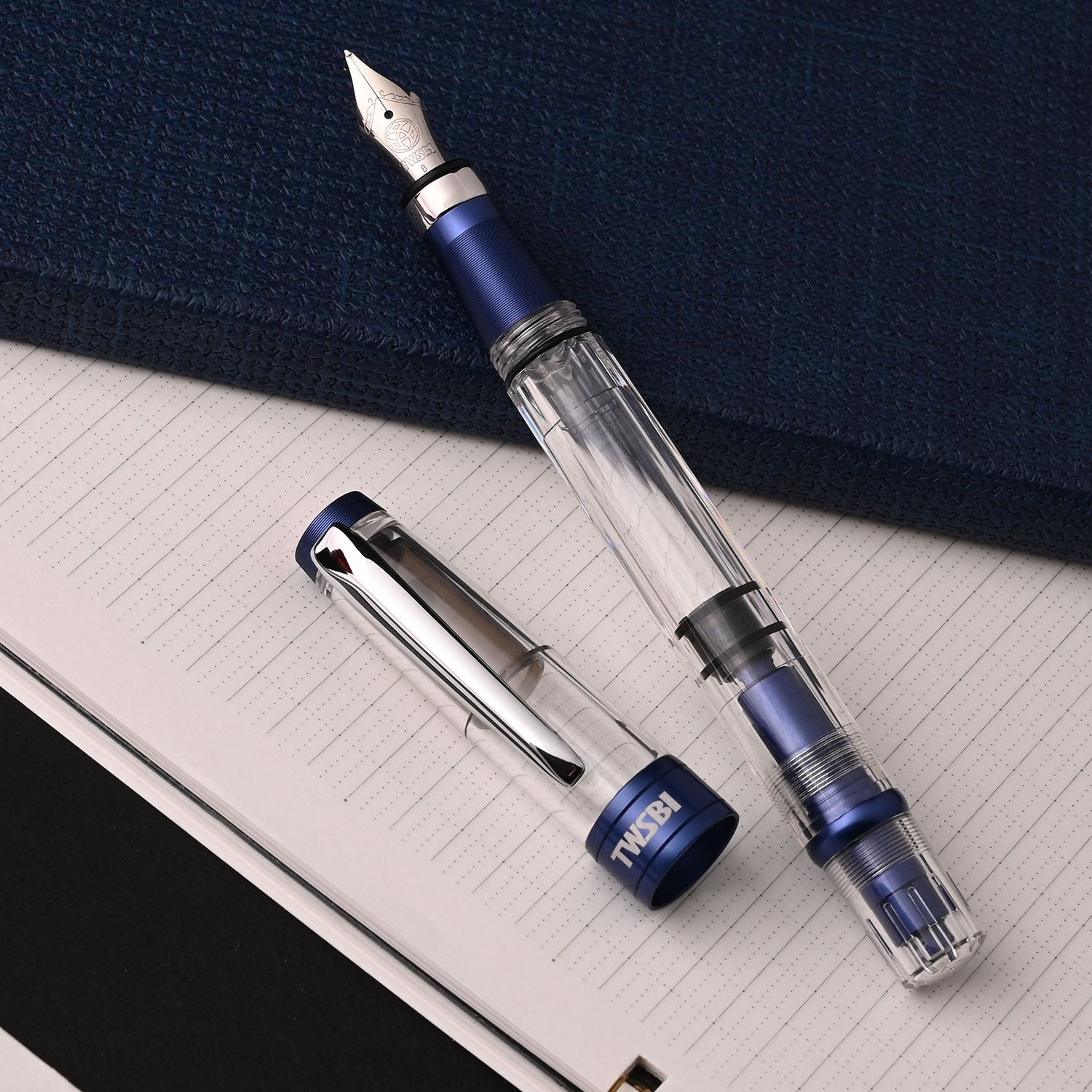 TWSBI Diamond 580ALR Navy Blue Fountain Pen - Broad Nib - Limited Edition