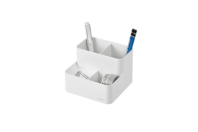 Litem Sysmax Lux Pencil Holder 4 Compartment White Also Useful for Cosmetics