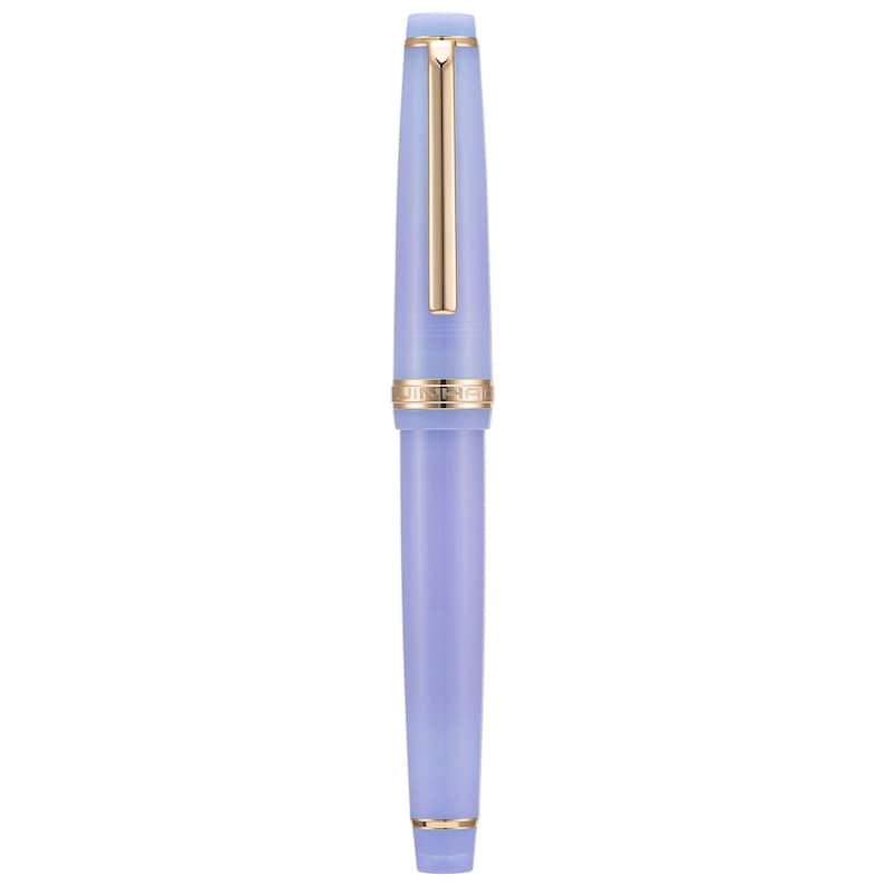 Jinhao 82 Acrylic Fountain Pen, Iridium Fine Nib with Ink Converter, Transparent Purple Classic Design Smooth Writing Pen (Gold Trim)