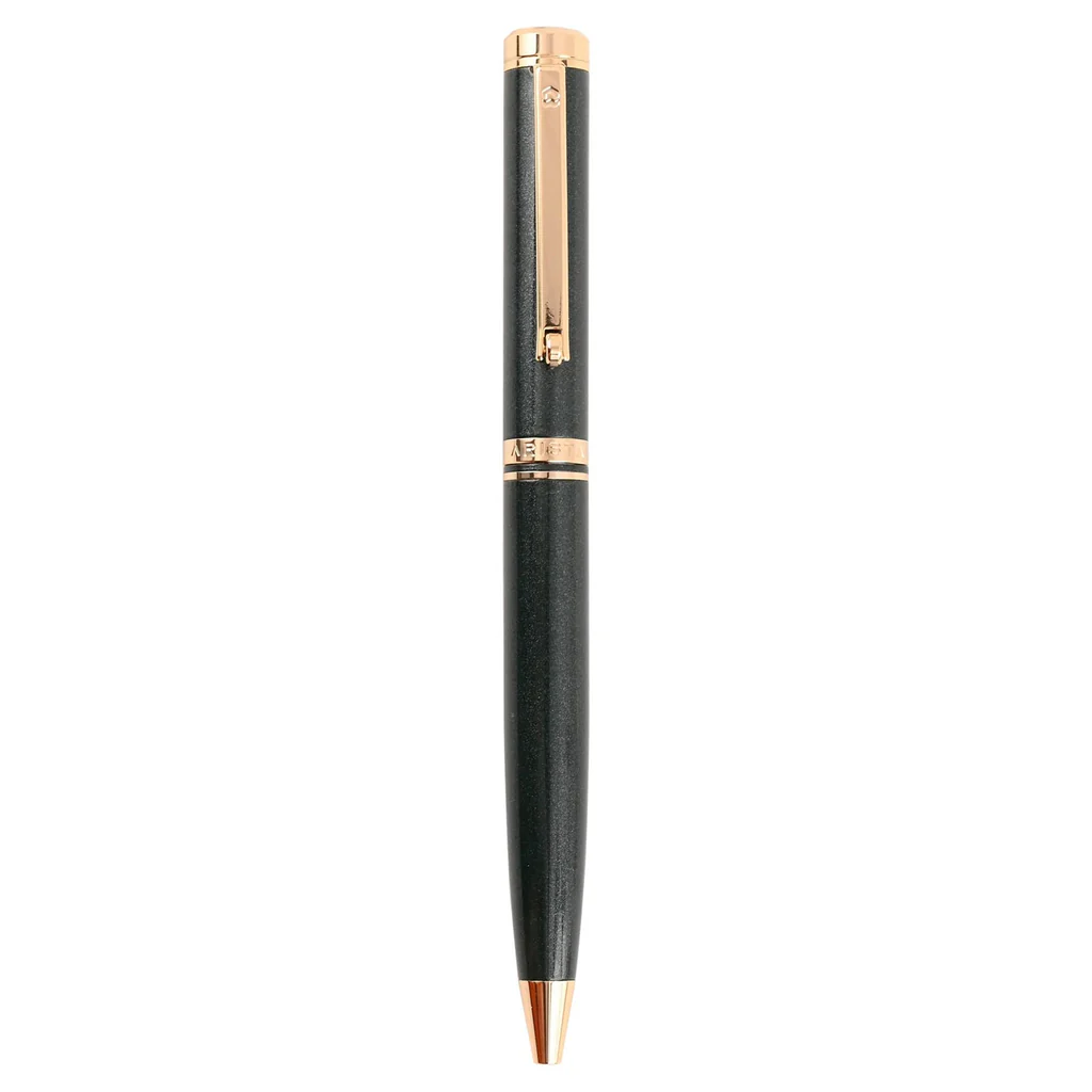 ARISTA Ballpoint Pen | Pearl Green Barrel | 24 CT Gold Plated Trim | With Elgin Watch