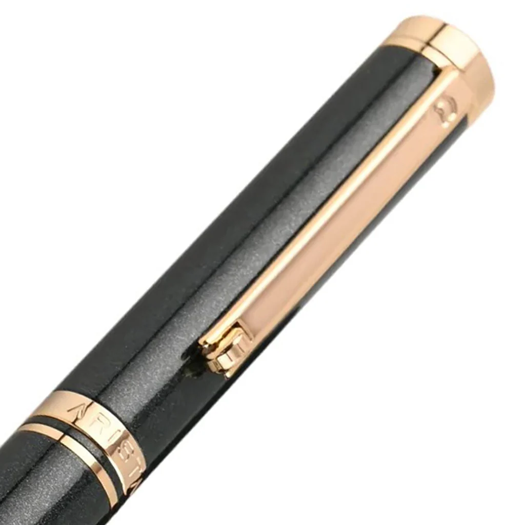 ARISTA Ballpoint Pen | Pearl Green Barrel | 24 CT Gold Plated Trim | With Elgin Watch