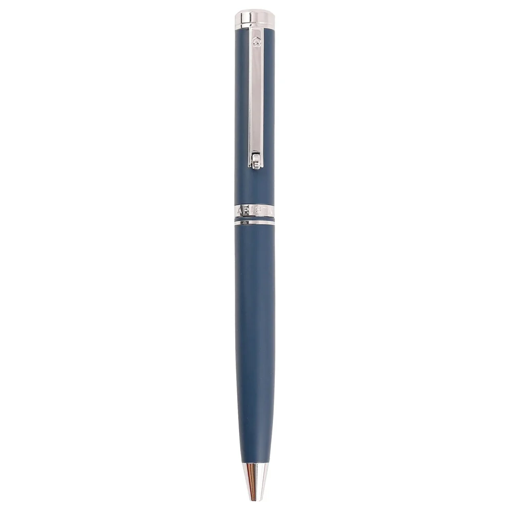 Arista Matt Blue Ballpoint Pen | Blue Barrel | Chrome Trim | With Elgin Watch