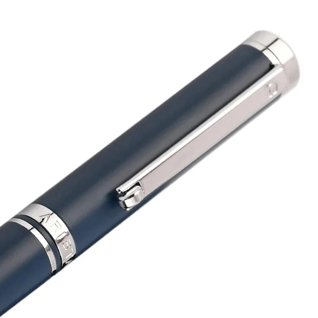 Arista Matt Blue Ballpoint Pen | Blue Barrel | Chrome Trim | With Elgin Watch