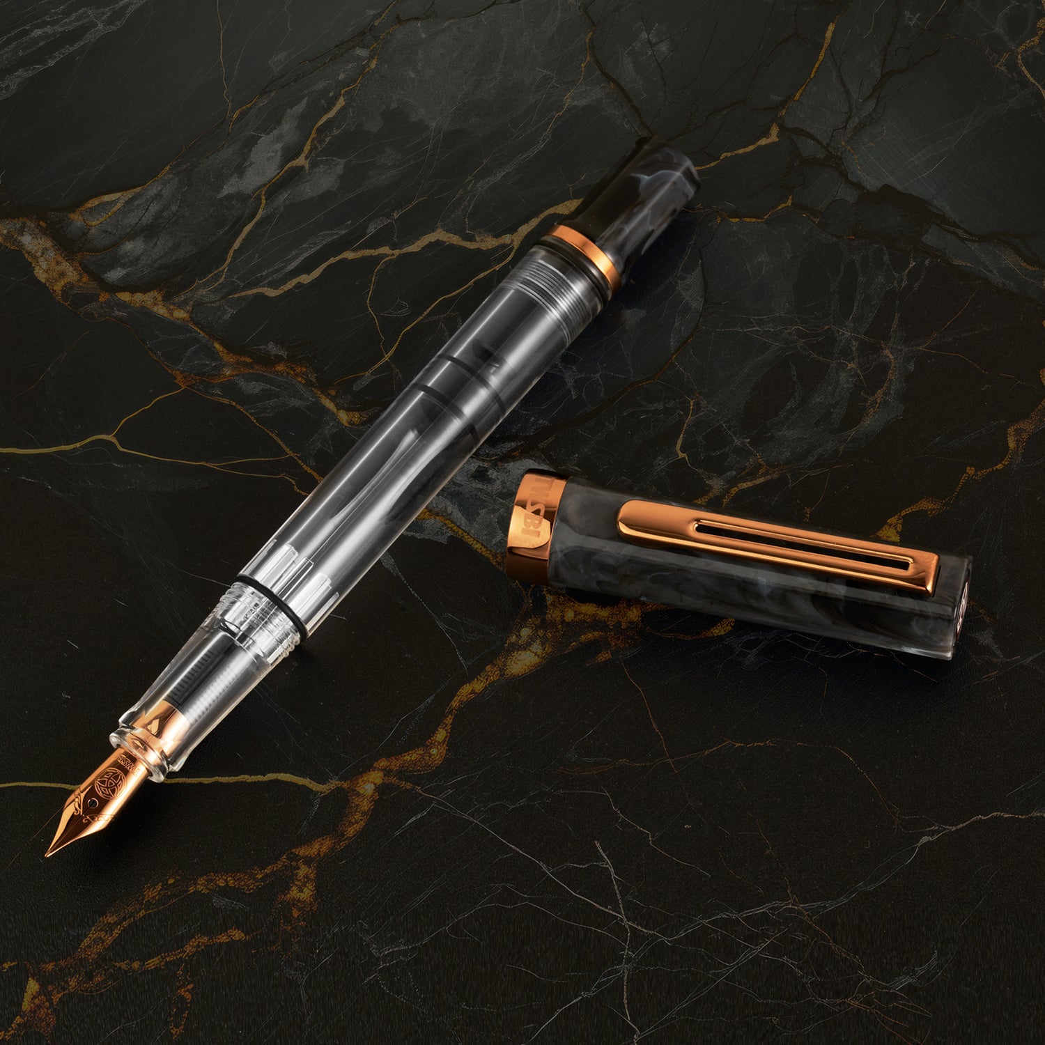 TWSBI ECO Black Marble with Bronze Fountain Pen Fine