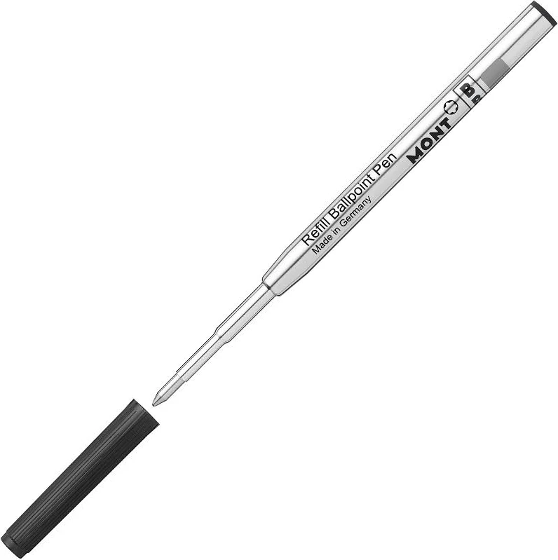 MONT BLANC 2 BALLPOINT PEN REFILL MEDIUM, MYSTERY BLACK 128211