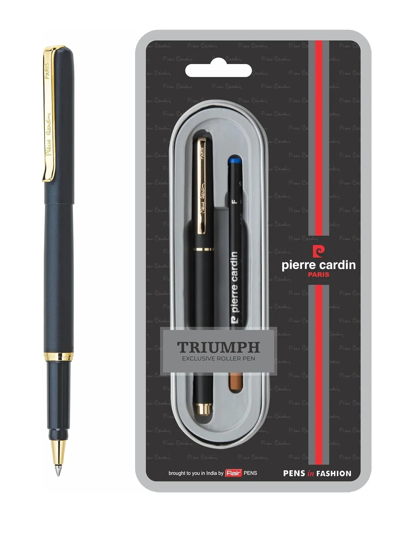 Pierre Cardin Triumph Exclusive Metal Roller Ball Pen | Premium Matt Black Finish with Attractive Look | Ideal for Festive