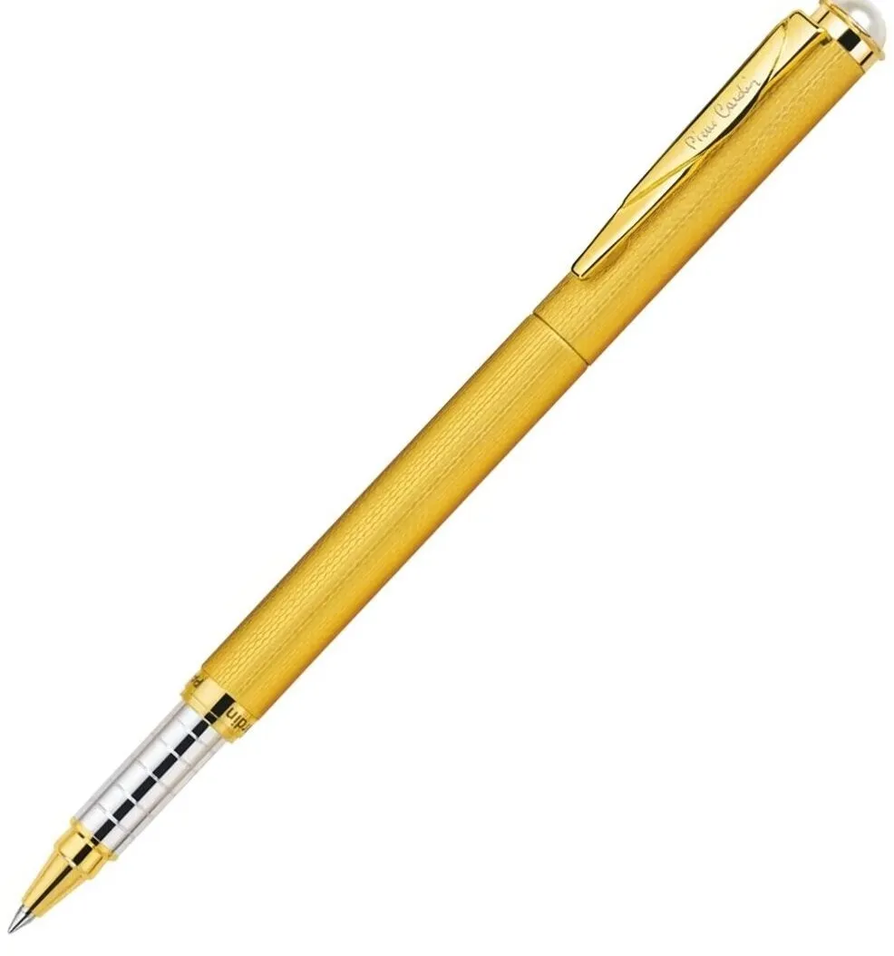 Pierre Cardin Pearl Satin Gold Premium Roller Ball Pen | Elegant Satin Gold Finish with Stylish Pocket Clip | Ideal for Festive & Corporate Gifting