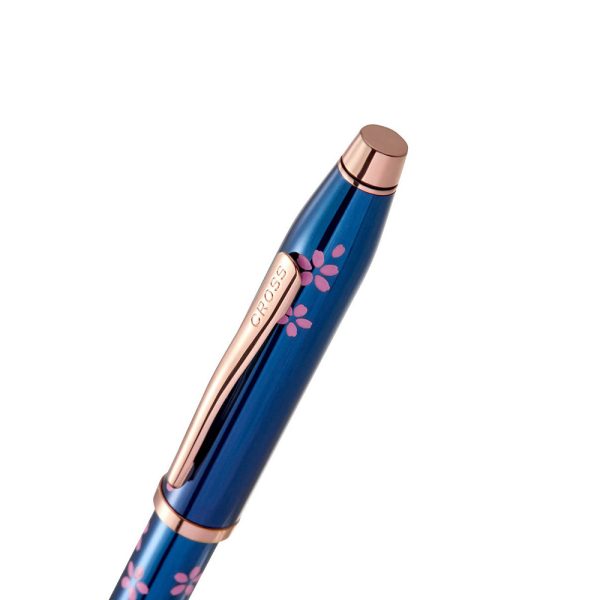 Cherry Blossom Translucent Blue Lacquer Ballpoint Pen
